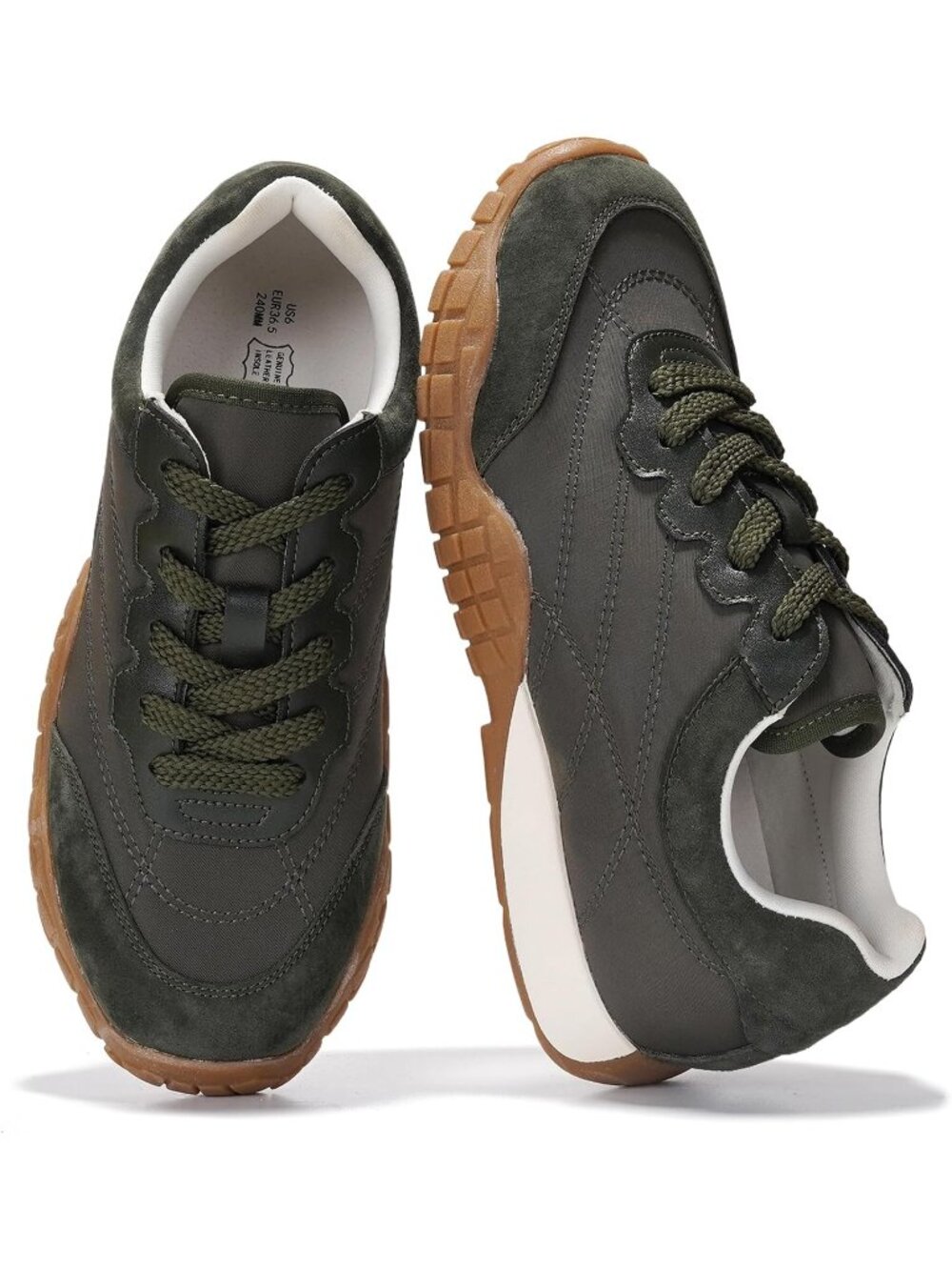 Project Cloud Women's Olive Hitop Closed Toe Memory Foam Insole Fashion Sneakers
